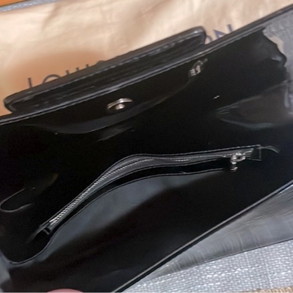 Louis Vuitton Epi Black Patent Leather Clutch Bag with Large LV logo / 10” x 5” - Picture 6 of 7